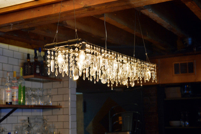 Industrial Chandelier at Soho Argentinian Bistro Novecento