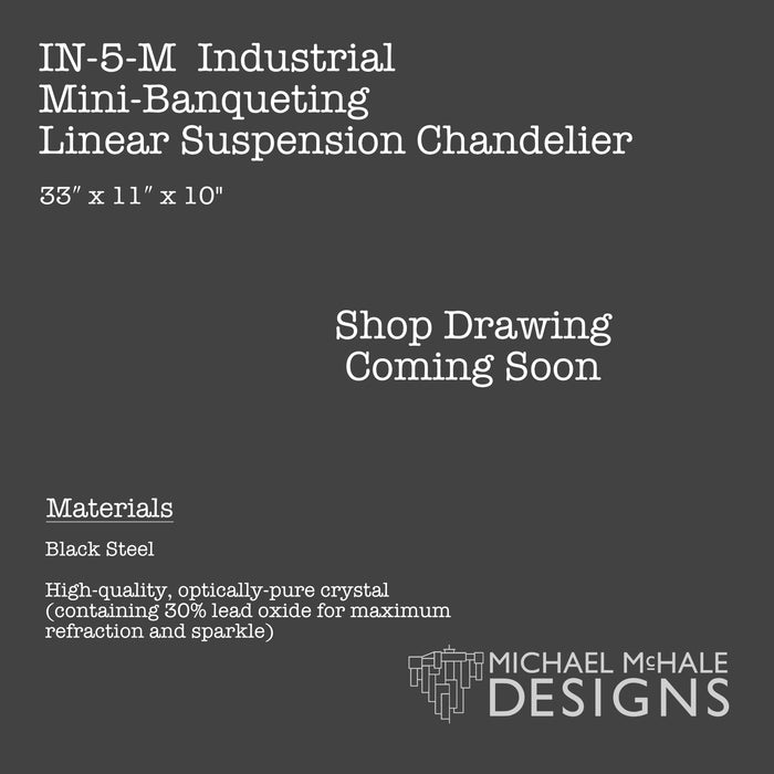 Industrial Mini-Banqueting Linear Suspension Black Steel Chandelier