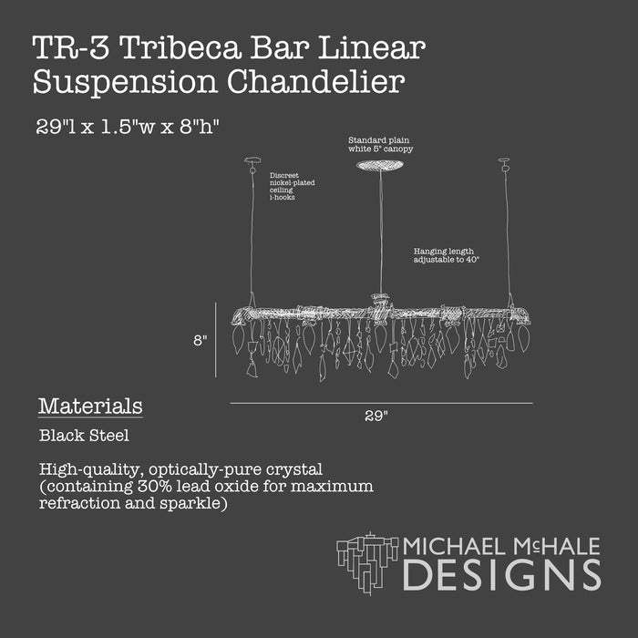 Tribeca Bar Chandelier Linear Suspension (29")
