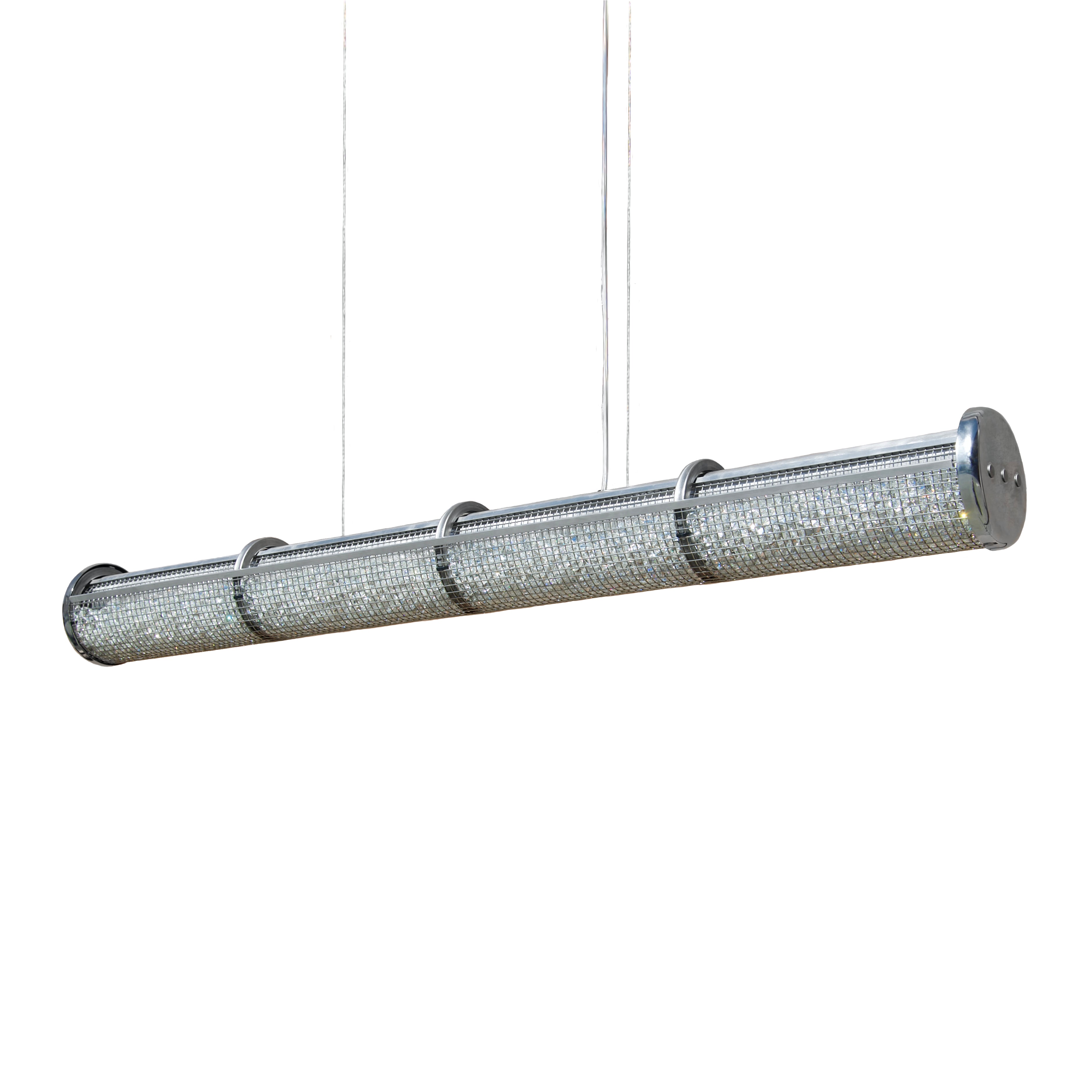 Crystal Cage LED Long Linear Suspension Aluminum