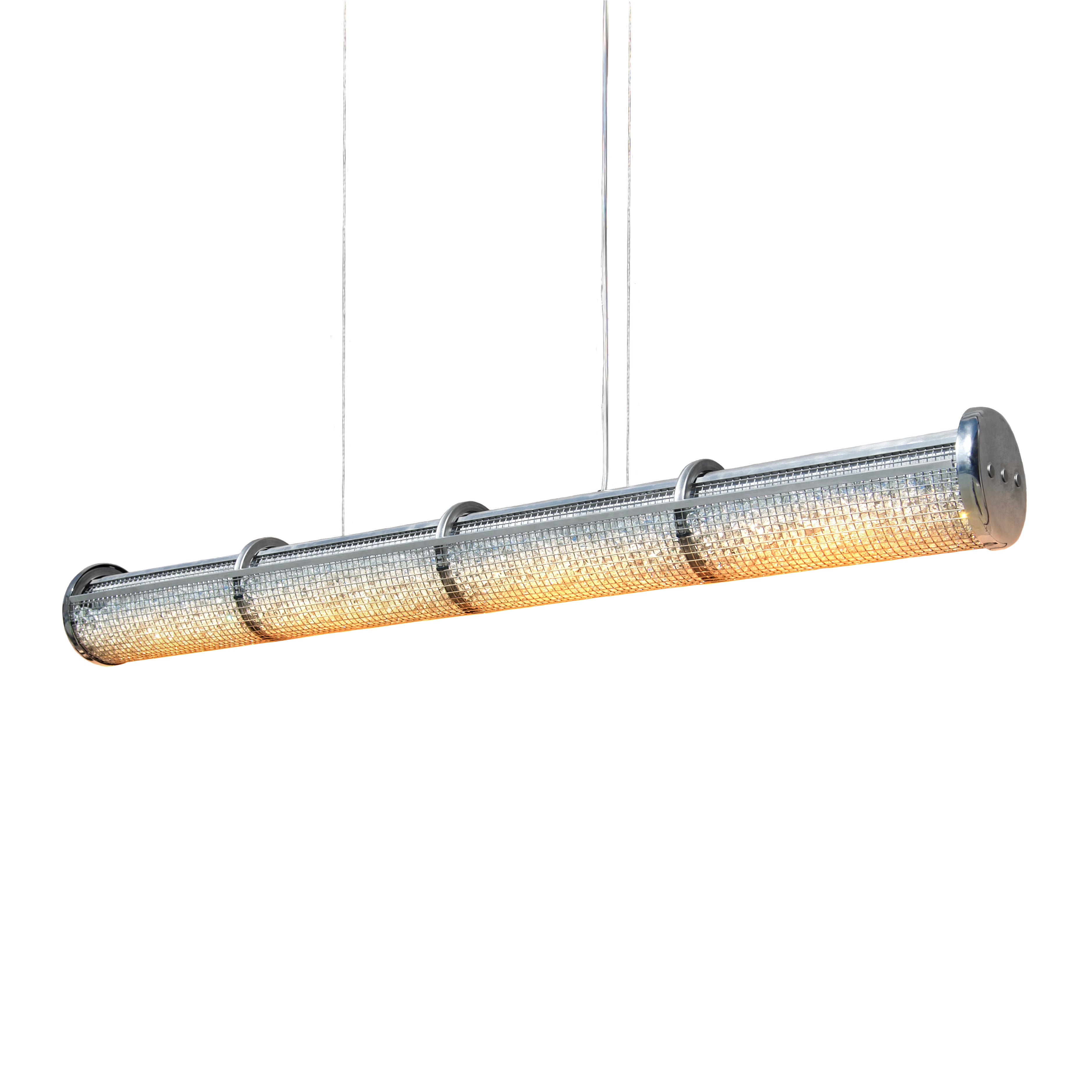 Crystal Cage LED Long Linear Suspension Aluminum