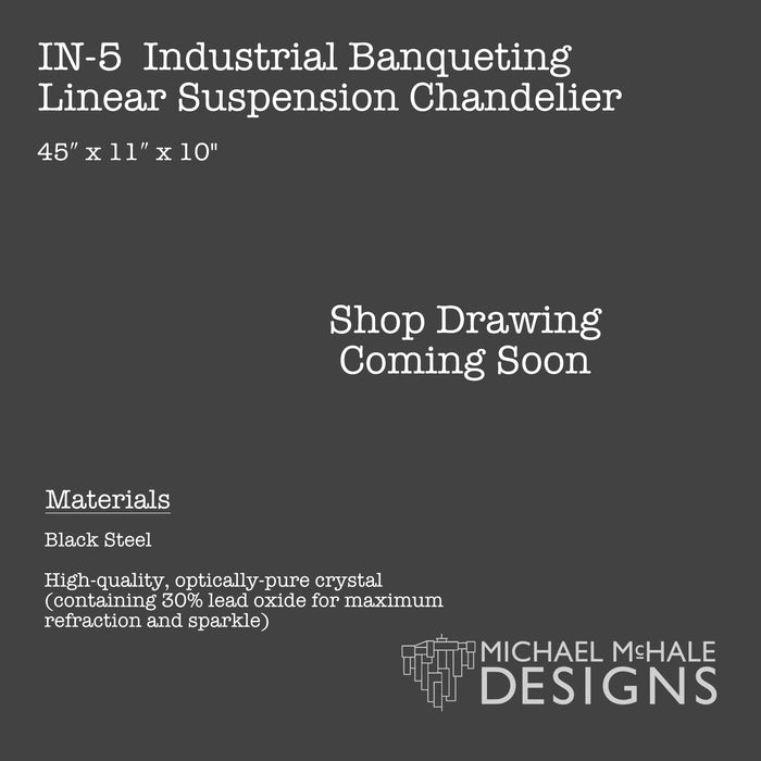 Industrial Banqueting Linear Suspension Black Steel Chandelier