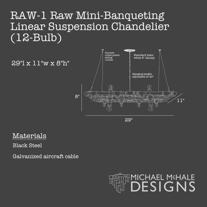 Raw Mini-Banqueting Linear Suspension (Rectangular)