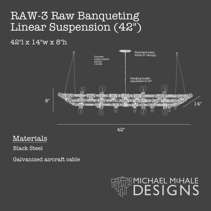 Raw Banqueting Linear Suspension (Rectangular)