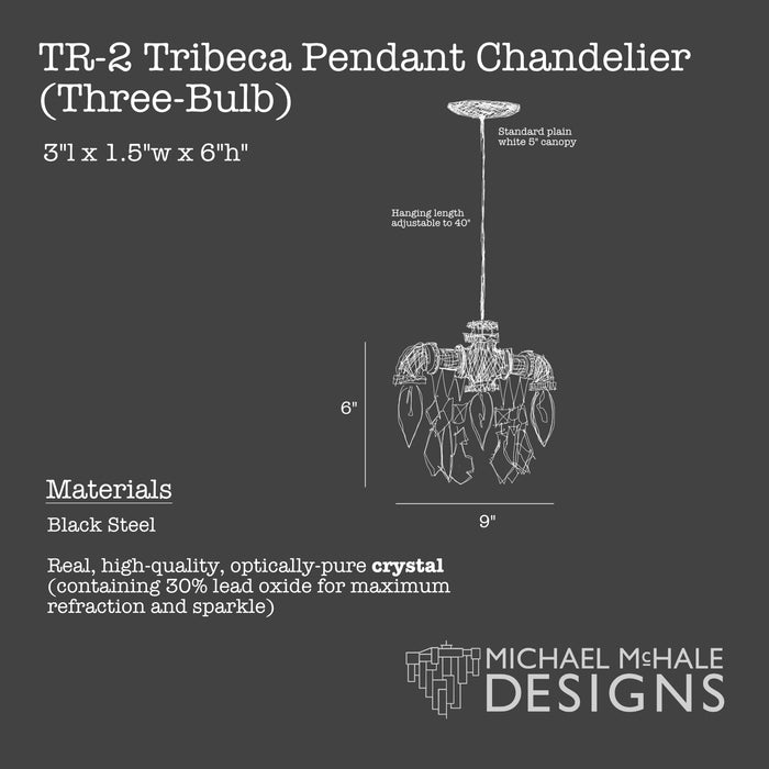 Tribeca Chandelier Pendant (3 Bulb)