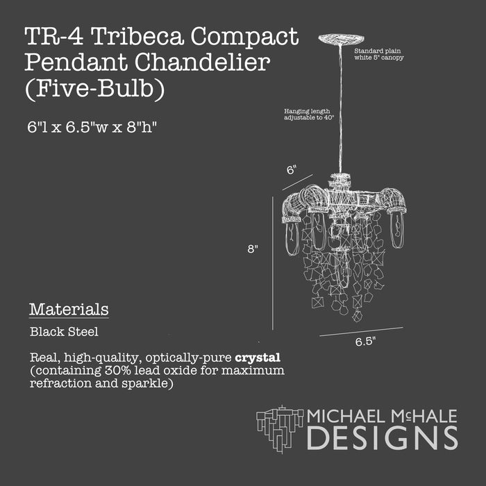 Tribeca Compact Chandelier Pendant (5 Bulb)