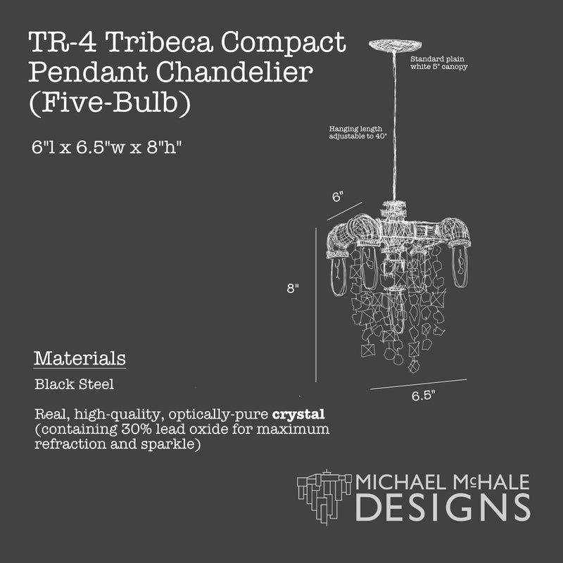 Tribeca Compact Chandelier Pendant (5 Bulb) - Michael McHale Designs