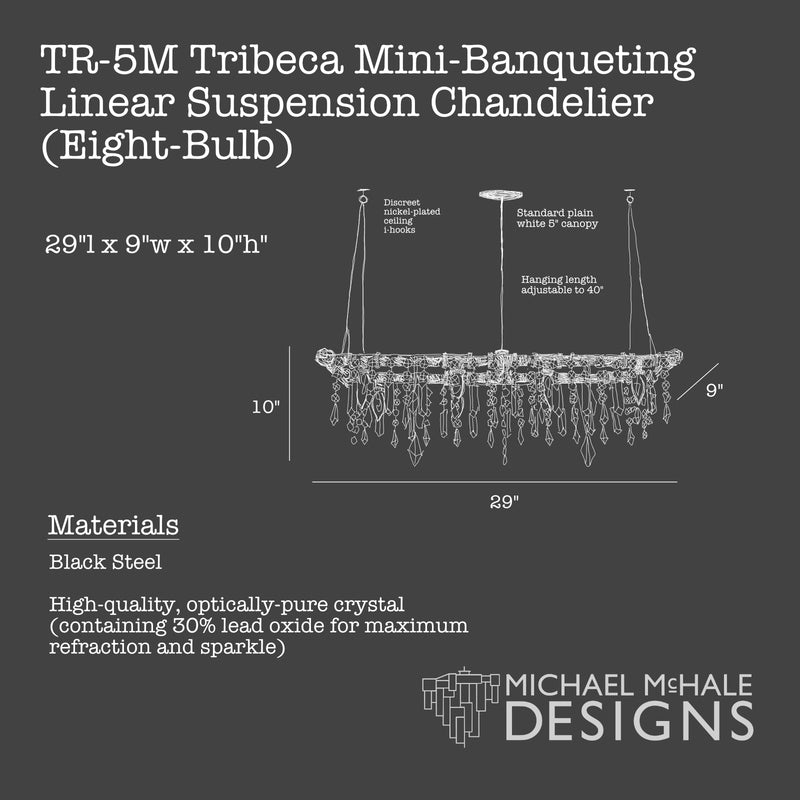 Tribeca Mini - Banqueting Chandelier (8 - Bulb) - Michael McHale Designs
